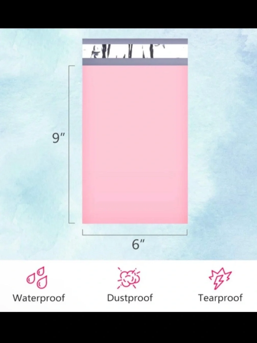 NEW! 50pc 6x9” Self-Adhesive Poly Mailer Shipping Bags Bundle (PINK)